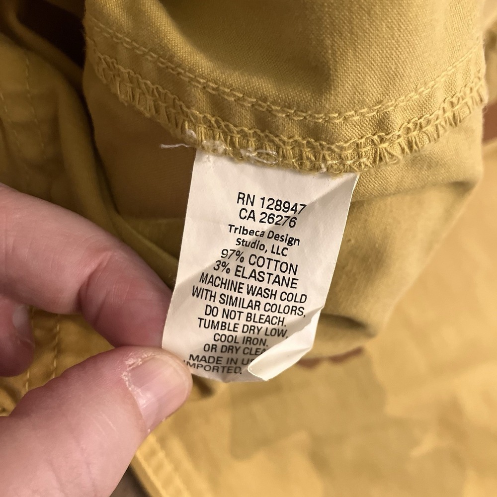Nili Lotan New York Jenna Pants Womens 4 Yellow Camo Pocket Casual 29x27 Raw Hem - Picture 4 of 10